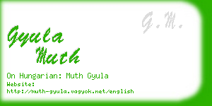 gyula muth business card